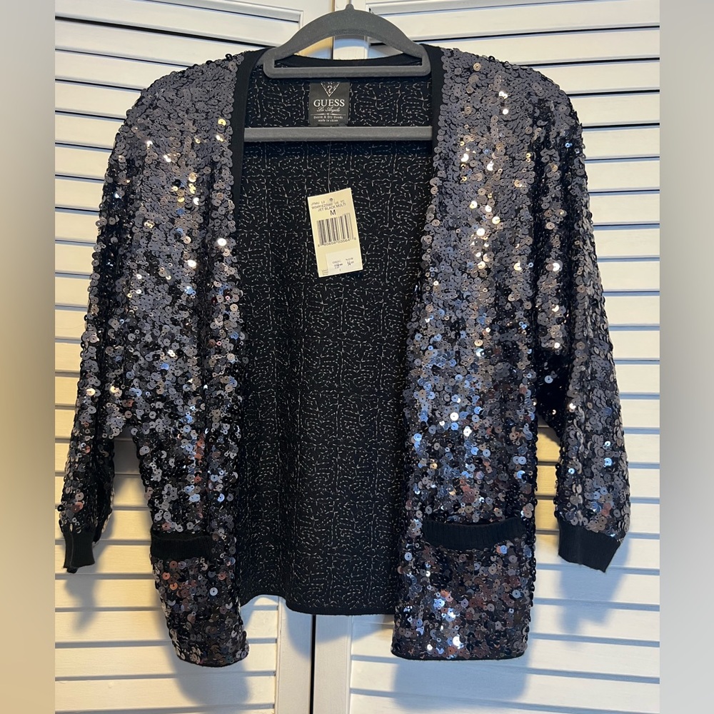 Guess blue sequenced cardigan